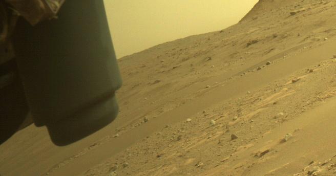 This image was taken by FRONT_HAZCAM_LEFT_A onboard NASA's Mars rover Perseverance on Sol 586