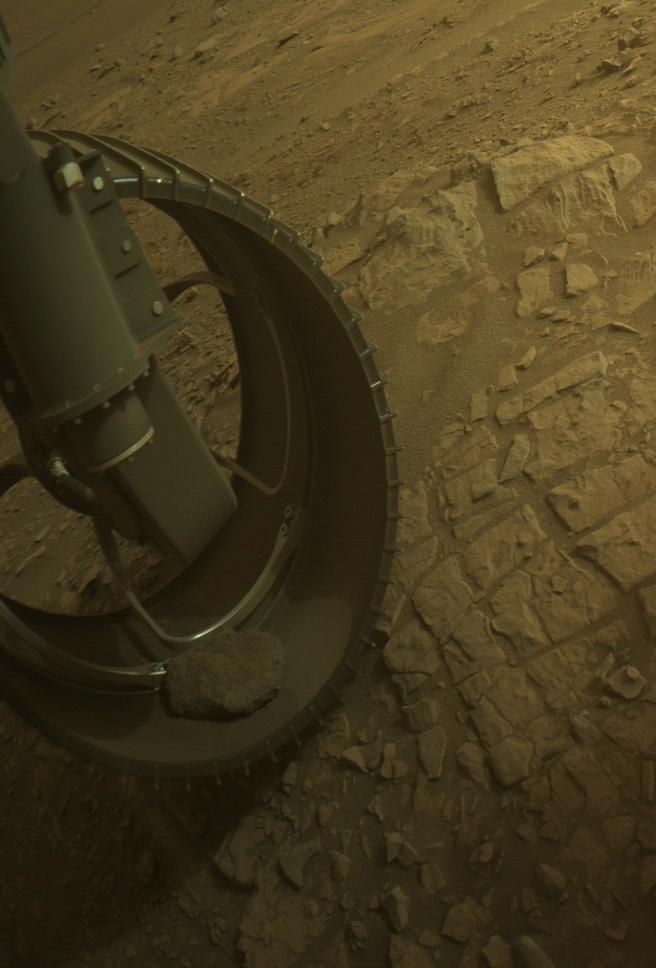 This image was taken by FRONT_HAZCAM_LEFT_A onboard NASA's Mars rover Perseverance on Sol 586