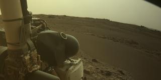 View image taken on Mars, Mars Perseverance Sol 586: Front Left Hazard Avoidance Camera (Hazcam)