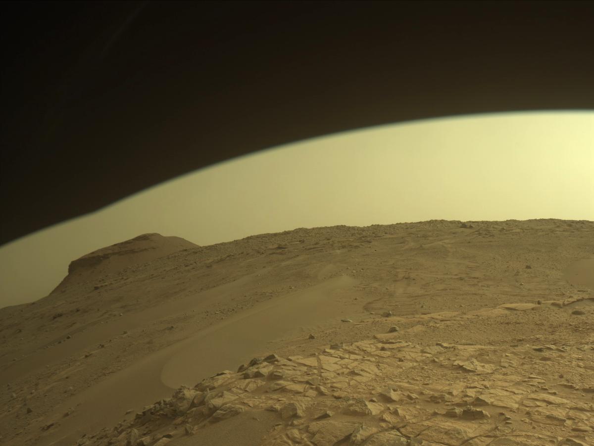This image was taken by FRONT_HAZCAM_RIGHT_A onboard NASA's Mars rover Perseverance on Sol 586