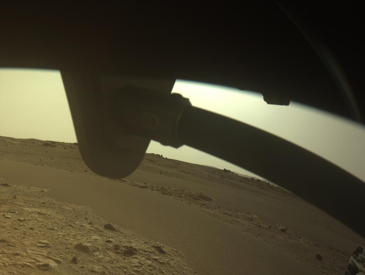 This image was taken by FRONT_HAZCAM_RIGHT_A onboard NASA's Mars rover Perseverance on Sol 586