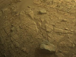 View image taken on Mars, Mars Perseverance Sol 586: Front Right Hazard Avoidance Camera (Hazcam)