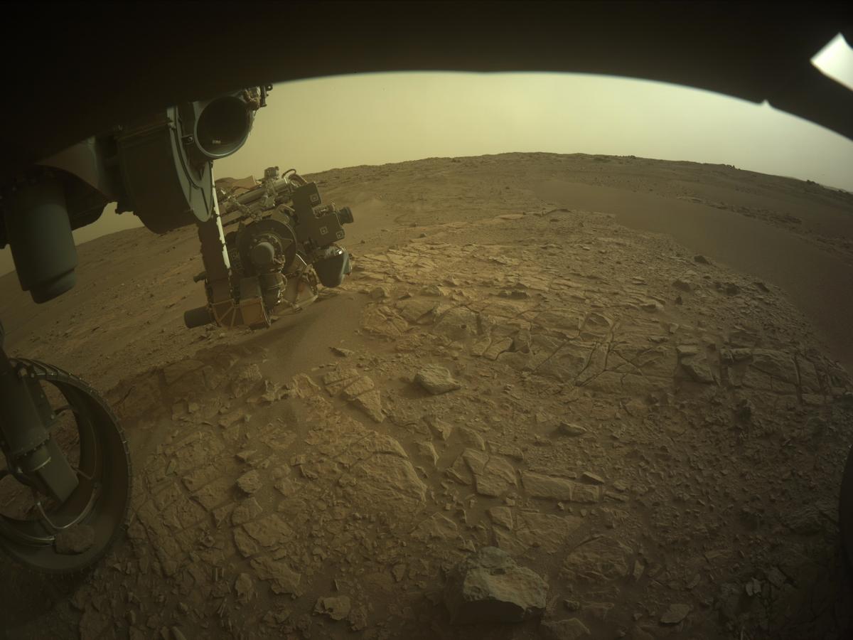 This image was taken by FRONT_HAZCAM_LEFT_A onboard NASA's Mars rover Perseverance on Sol 588