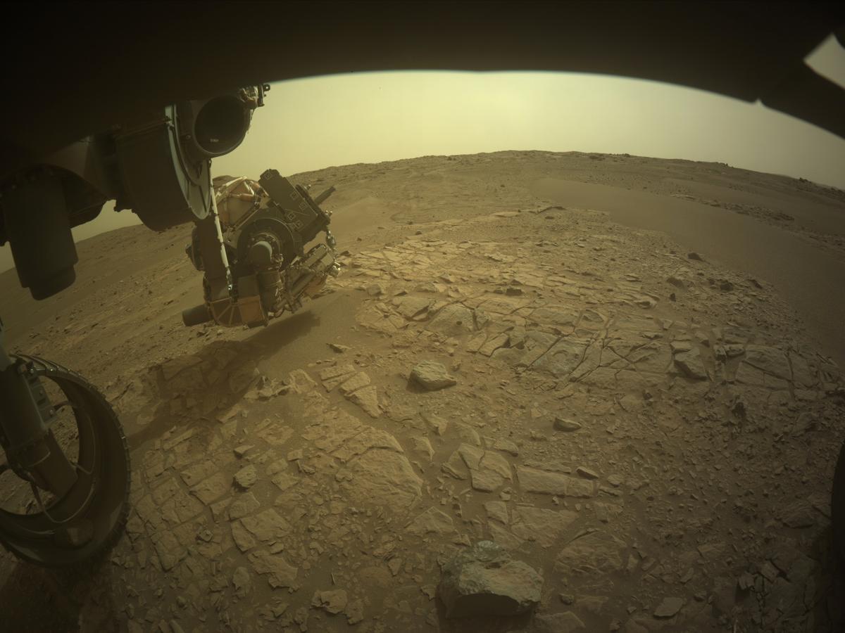 This image was taken by FRONT_HAZCAM_LEFT_A onboard NASA's Mars rover Perseverance on Sol 589