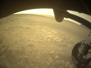 View image taken on Mars, Mars Perseverance Sol 592: Front Right Hazard Avoidance Camera (Hazcam)