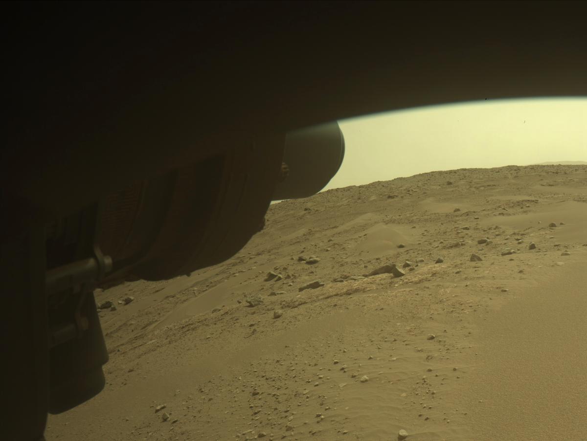 This image was taken by FRONT_HAZCAM_LEFT_A onboard NASA's Mars rover Perseverance on Sol 593