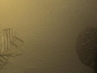 View image taken on Mars, Mars Perseverance Sol 593: Front Left Hazard Avoidance Camera (Hazcam)