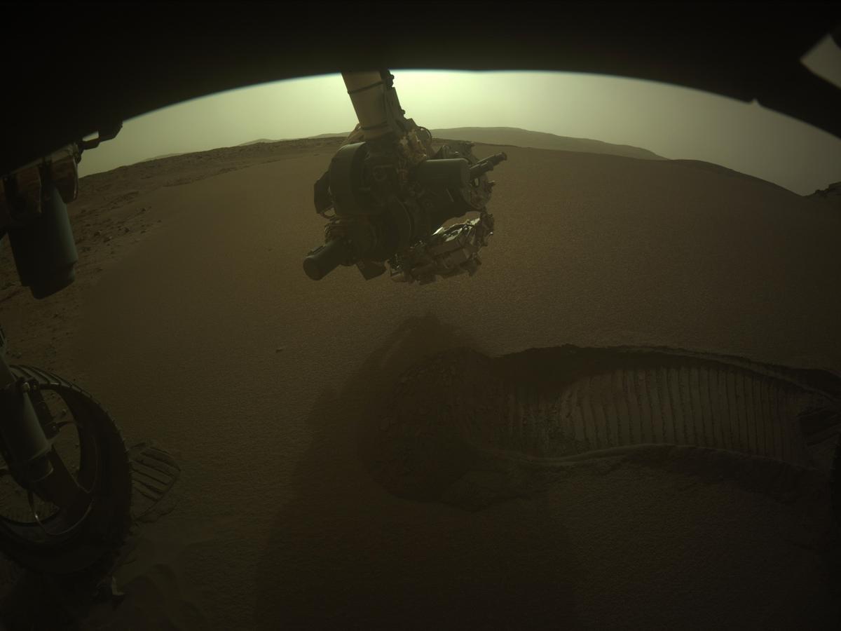 This image was taken by FRONT_HAZCAM_LEFT_A onboard NASA's Mars rover Perseverance on Sol 594