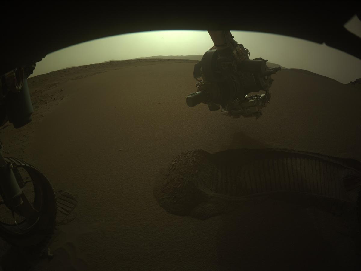 This image was taken by FRONT_HAZCAM_LEFT_A onboard NASA's Mars rover Perseverance on Sol 594