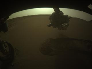 View image taken on Mars, Mars Perseverance Sol 594: Front Left Hazard Avoidance Camera (Hazcam)