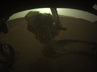 View image taken on Mars, Mars Perseverance Sol 594: Front Left Hazard Avoidance Camera (Hazcam)