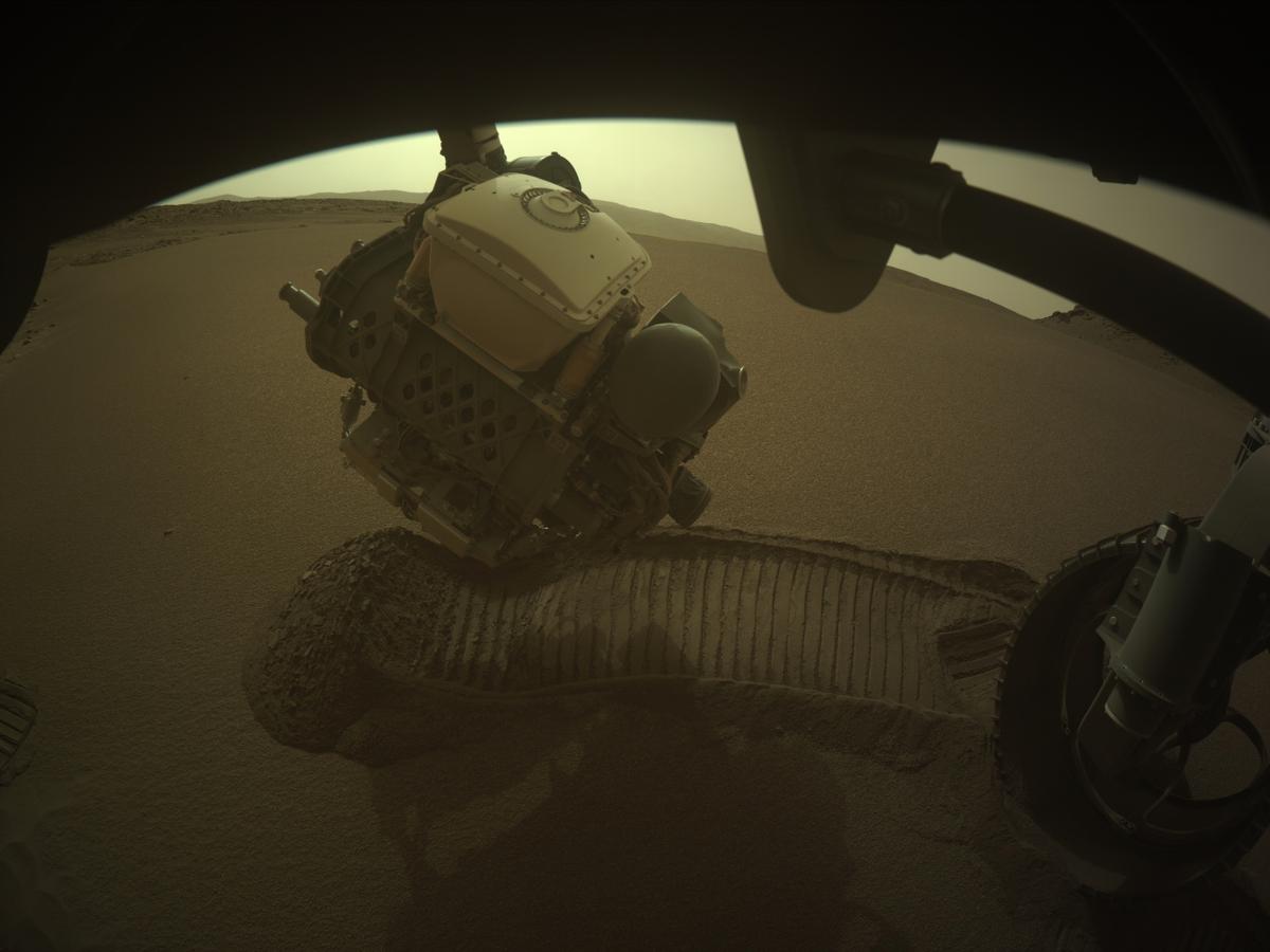 This image was taken by FRONT_HAZCAM_RIGHT_A onboard NASA's Mars rover Perseverance on Sol 594