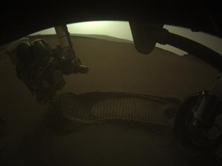 View image taken on Mars, Mars Perseverance Sol 598: Front Right Hazard Avoidance Camera (Hazcam)