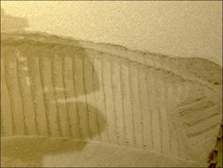 View image taken on Mars, Mars Perseverance Sol 600: Front Left Hazard Avoidance Camera (Hazcam)