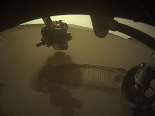 View image taken on Mars, Mars Perseverance Sol 601: Front Right Hazard Avoidance Camera (Hazcam)