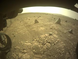 View image taken on Mars, Mars Perseverance Sol 606: Front Left Hazard Avoidance Camera (Hazcam)