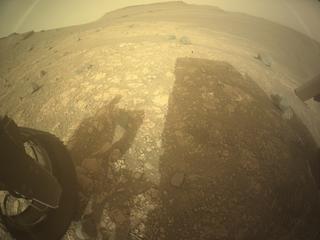 View image taken on Mars, Mars Perseverance Sol 606: Rear Left Hazard Avoidance Camera (Hazcam)