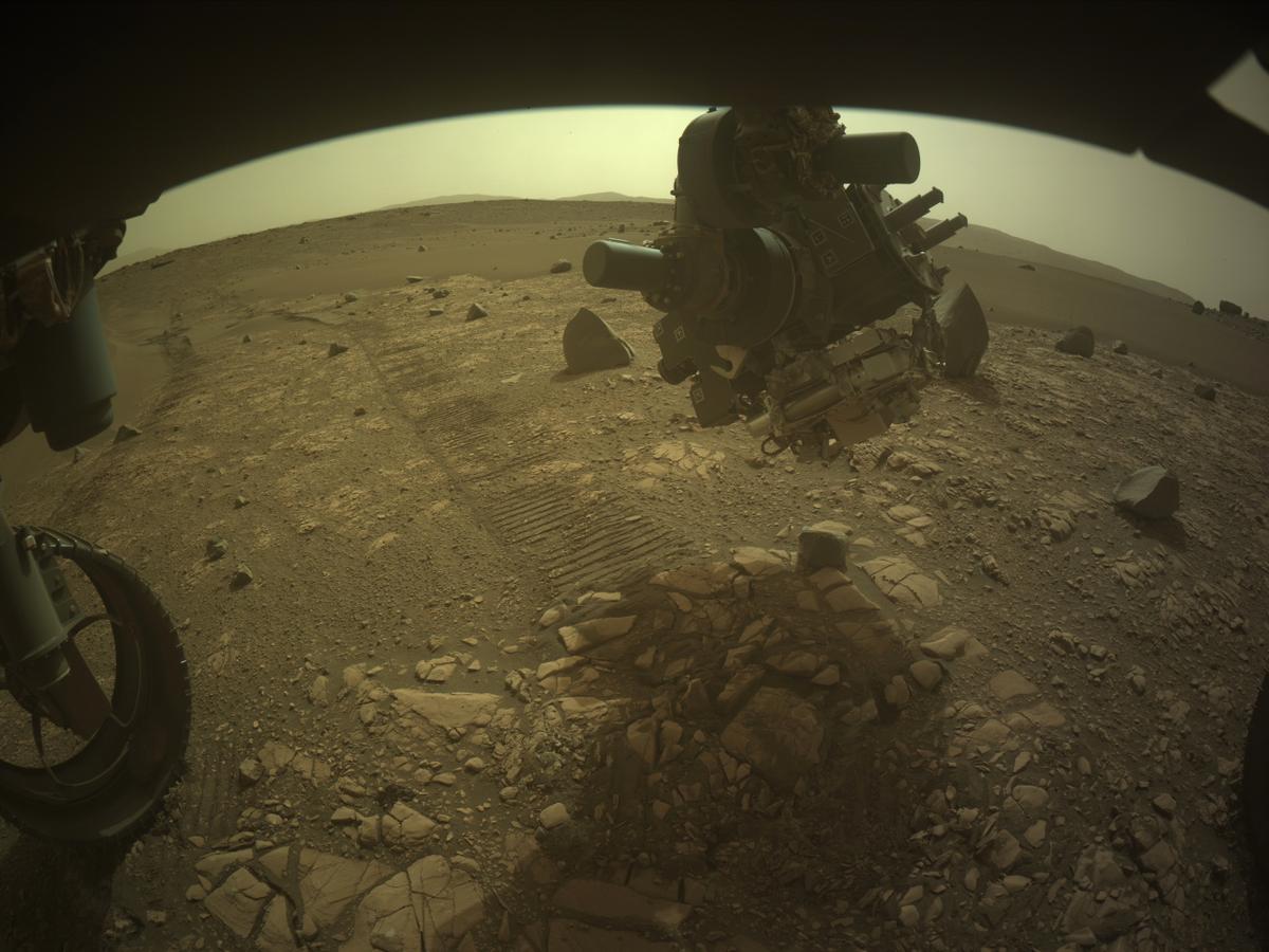 This image was taken by FRONT_HAZCAM_LEFT_A onboard NASA's Mars rover Perseverance on Sol 607