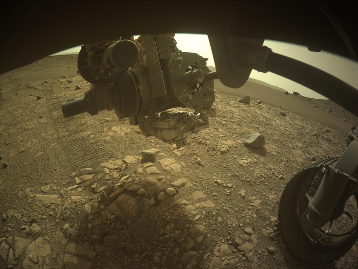This image was taken by FRONT_HAZCAM_RIGHT_A onboard NASA's Mars rover Perseverance on Sol 607