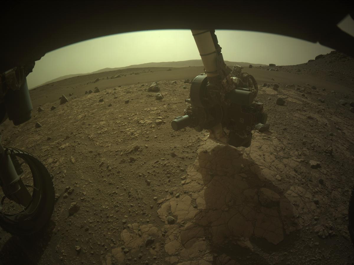 This image was taken by FRONT_HAZCAM_LEFT_A onboard NASA's Mars rover Perseverance on Sol 615