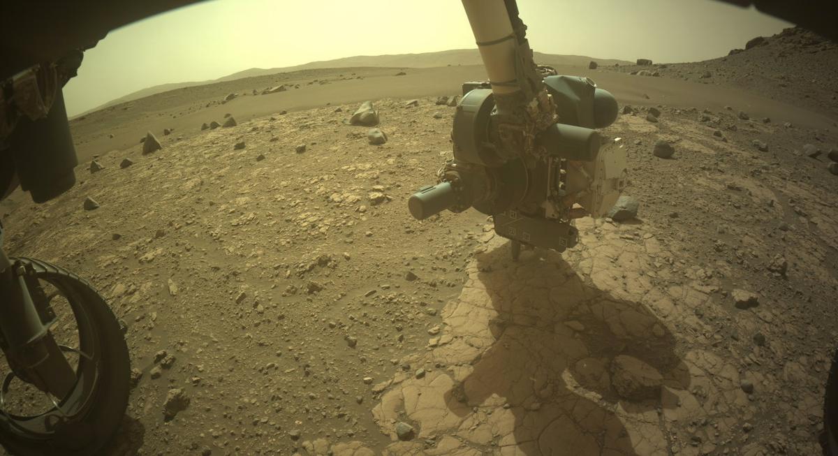 This image was taken by FRONT_HAZCAM_LEFT_A onboard NASA's Mars rover Perseverance on Sol 623