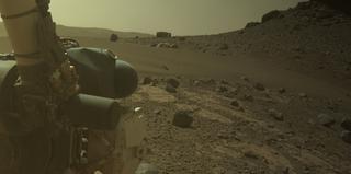 View image taken on Mars, Mars Perseverance Sol 623: Front Left Hazard Avoidance Camera (Hazcam)