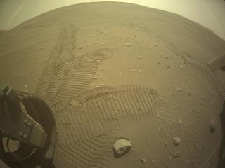 View image taken on Mars, Mars Perseverance Sol 646: Rear Left Hazard Avoidance Camera (Hazcam)