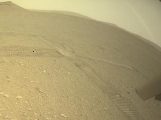 View image taken on Mars, Mars Perseverance Sol 670: Rear Left Hazard Avoidance Camera (Hazcam)