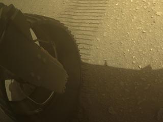 View image taken on Mars, Mars Perseverance Sol 670: Rear Left Hazard Avoidance Camera (Hazcam)
