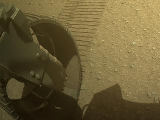 View image taken on Mars, Mars Perseverance Sol 678: Rear Left Hazard Avoidance Camera (Hazcam)