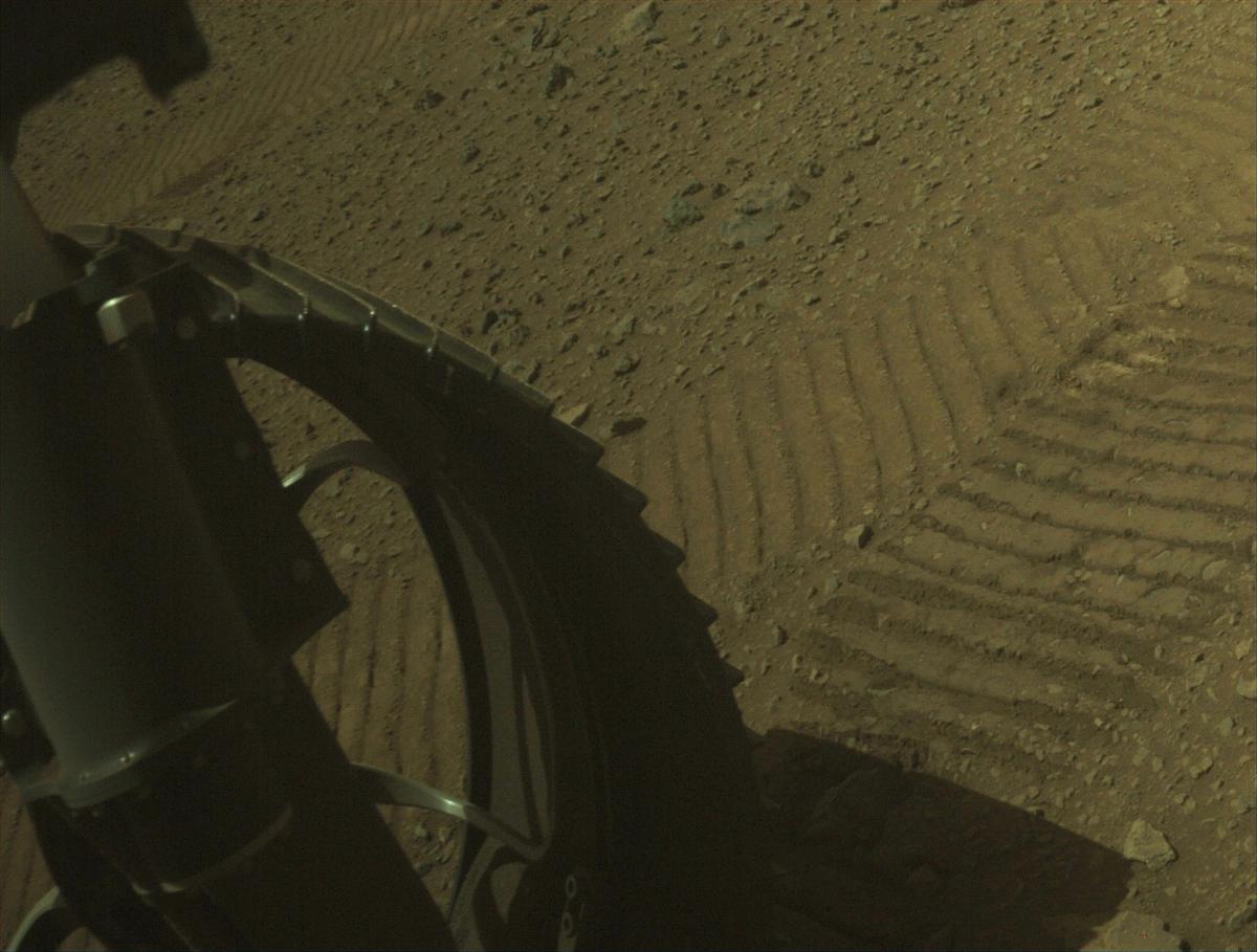 This image was taken by FRONT_HAZCAM_LEFT_A onboard NASA's Mars rover Perseverance on Sol 681
