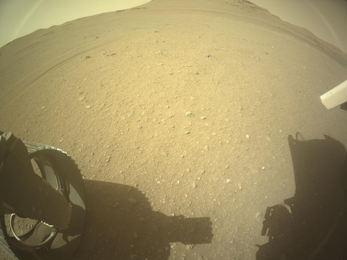 This image was taken by REAR_HAZCAM_LEFT onboard NASA's Mars rover Perseverance on Sol 688