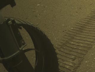 View image taken on Mars, Mars Perseverance Sol 693: Front Left Hazard Avoidance Camera (Hazcam)