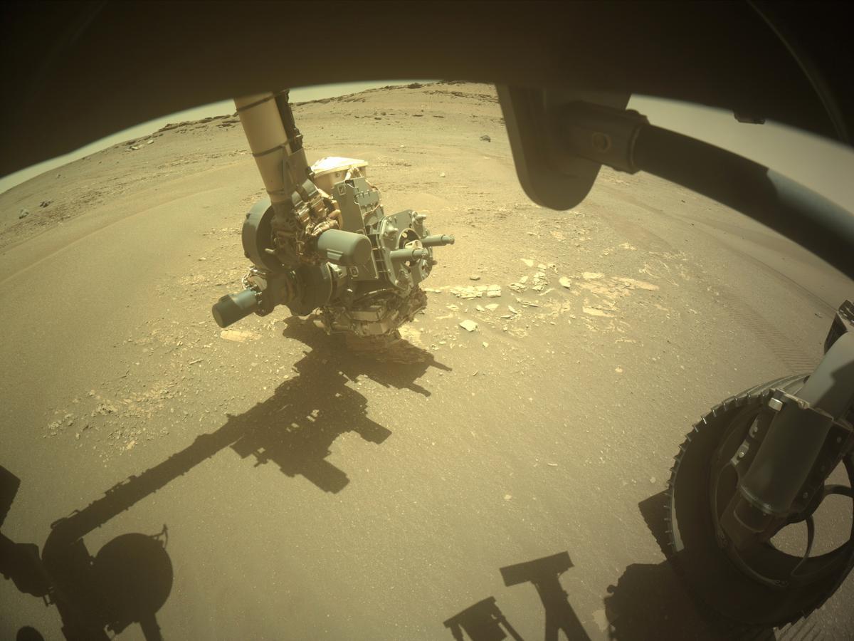 This image was taken by FRONT_HAZCAM_RIGHT_A onboard NASA's Mars rover Perseverance on Sol 697