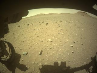 View image taken on Mars, Mars Perseverance Sol 713: Front Left Hazard Avoidance Camera (Hazcam)