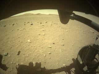 View image taken on Mars, Mars Perseverance Sol 713: Front Right Hazard Avoidance Camera (Hazcam)