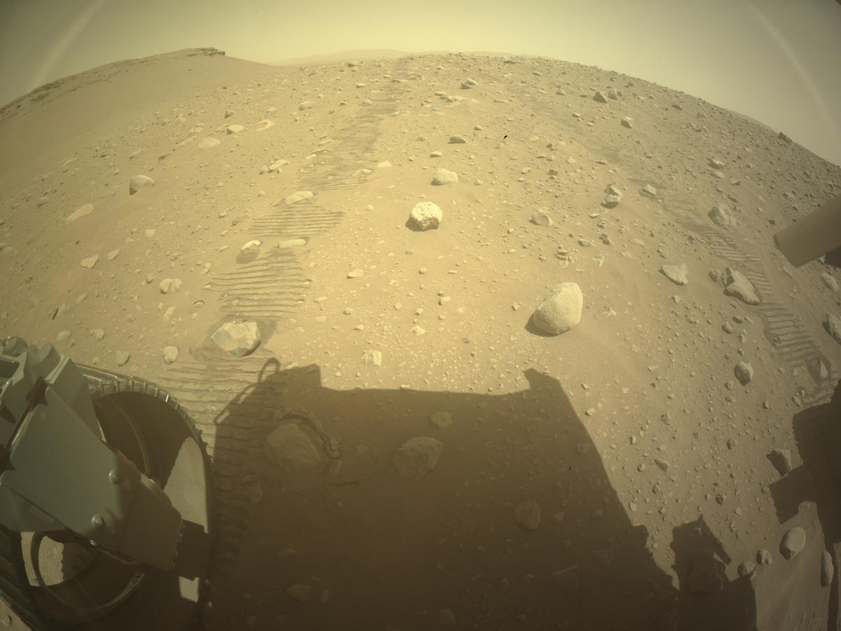 This image was taken by REAR_HAZCAM_LEFT onboard NASA's Mars rover Perseverance on Sol 713