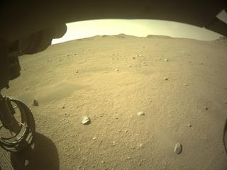 View image taken on Mars, Mars Perseverance Sol 714: Front Left Hazard Avoidance Camera (Hazcam)