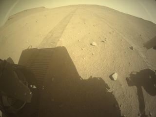 View image taken on Mars, Mars Perseverance Sol 714: Rear Left Hazard Avoidance Camera (Hazcam)