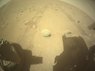 View image taken on Mars, Mars Perseverance Sol 727: Rear Left Hazard Avoidance Camera (Hazcam)