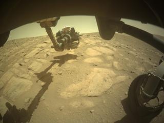 View image taken on Mars, Mars Perseverance Sol 728: Front Right Hazard Avoidance Camera (Hazcam)