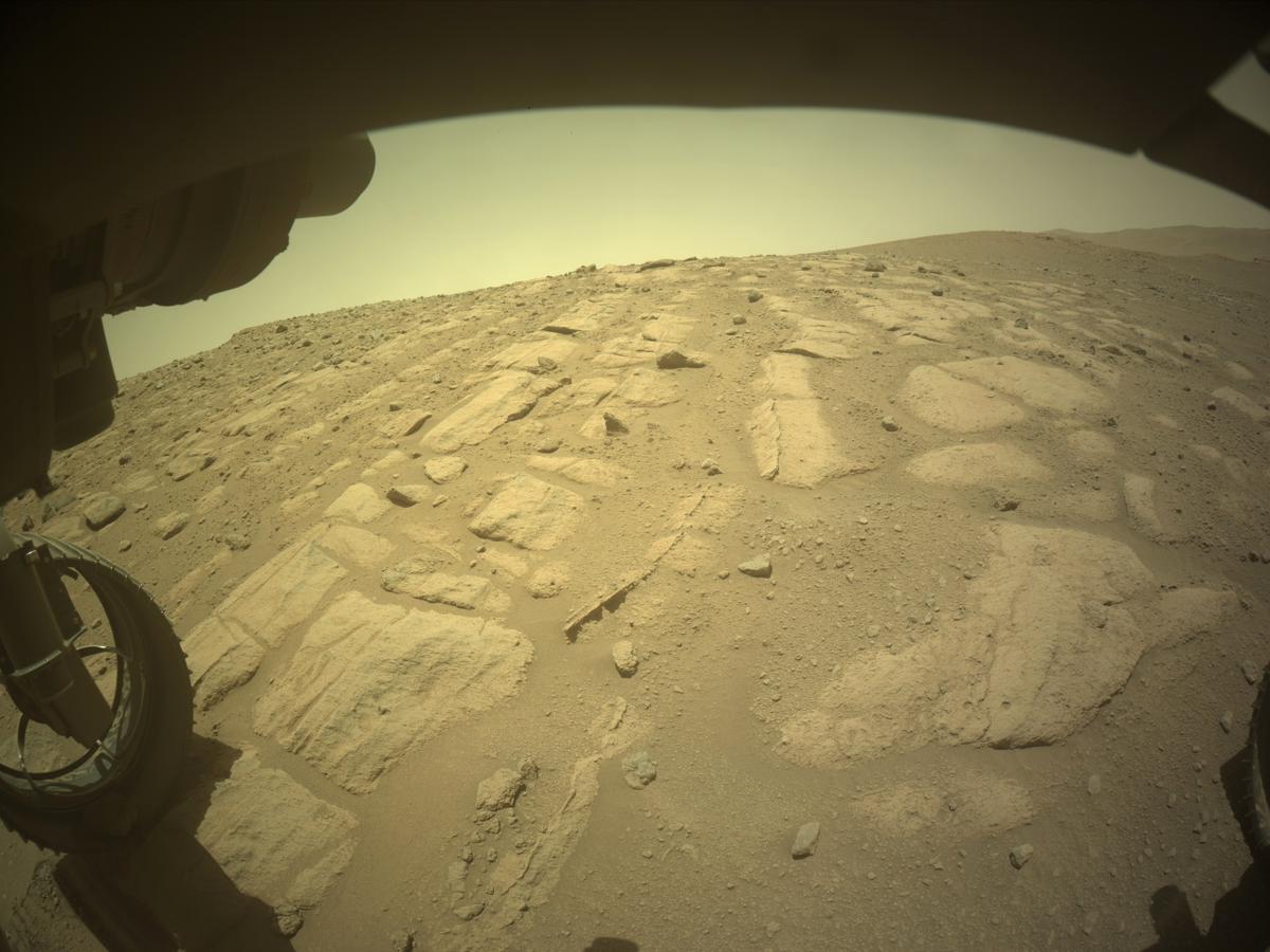 This image was taken by FRONT_HAZCAM_LEFT_A onboard NASA's Mars rover Perseverance on Sol 729