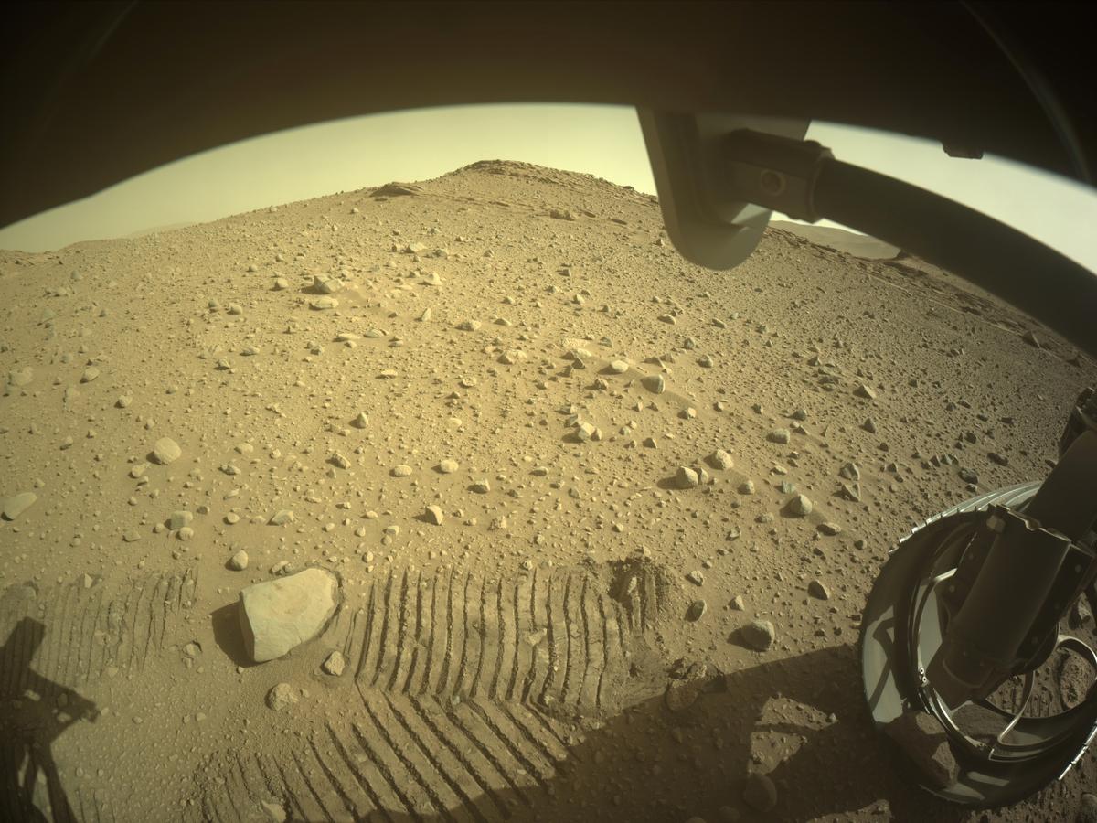 This image was taken by FRONT_HAZCAM_RIGHT_A onboard NASA's Mars rover Perseverance on Sol 732