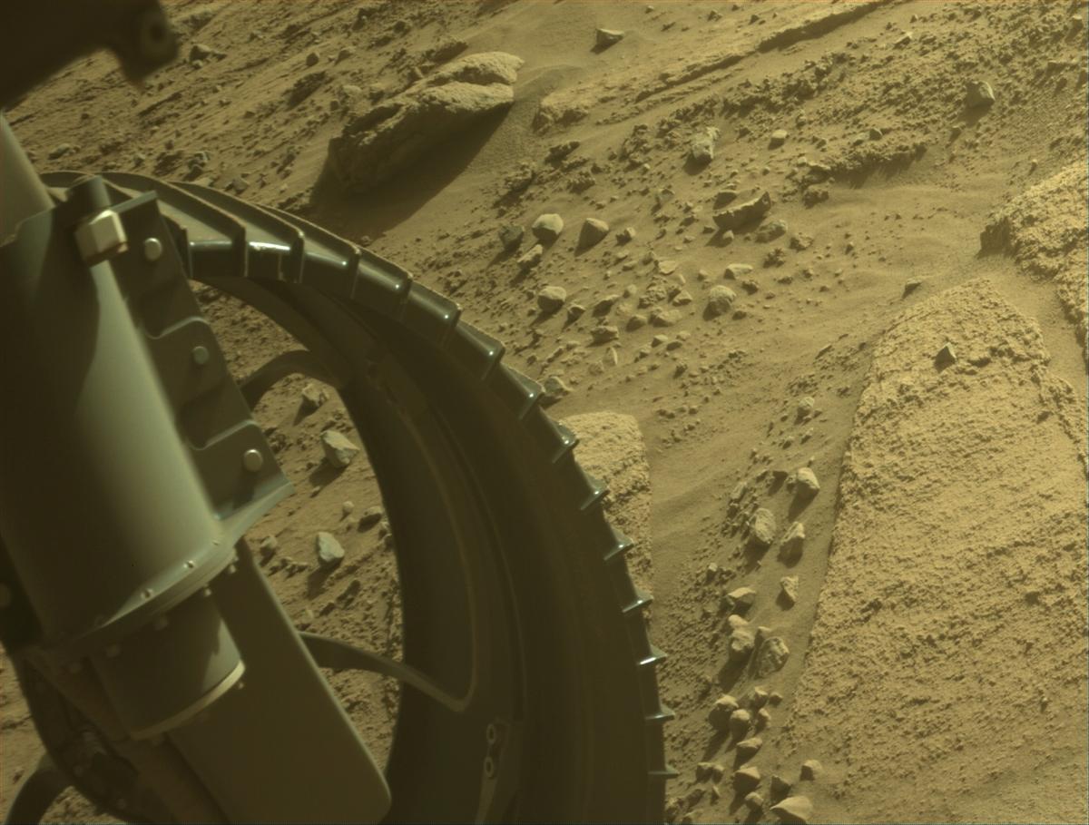 This image was taken by FRONT_HAZCAM_LEFT_A onboard NASA's Mars rover Perseverance on Sol 736
