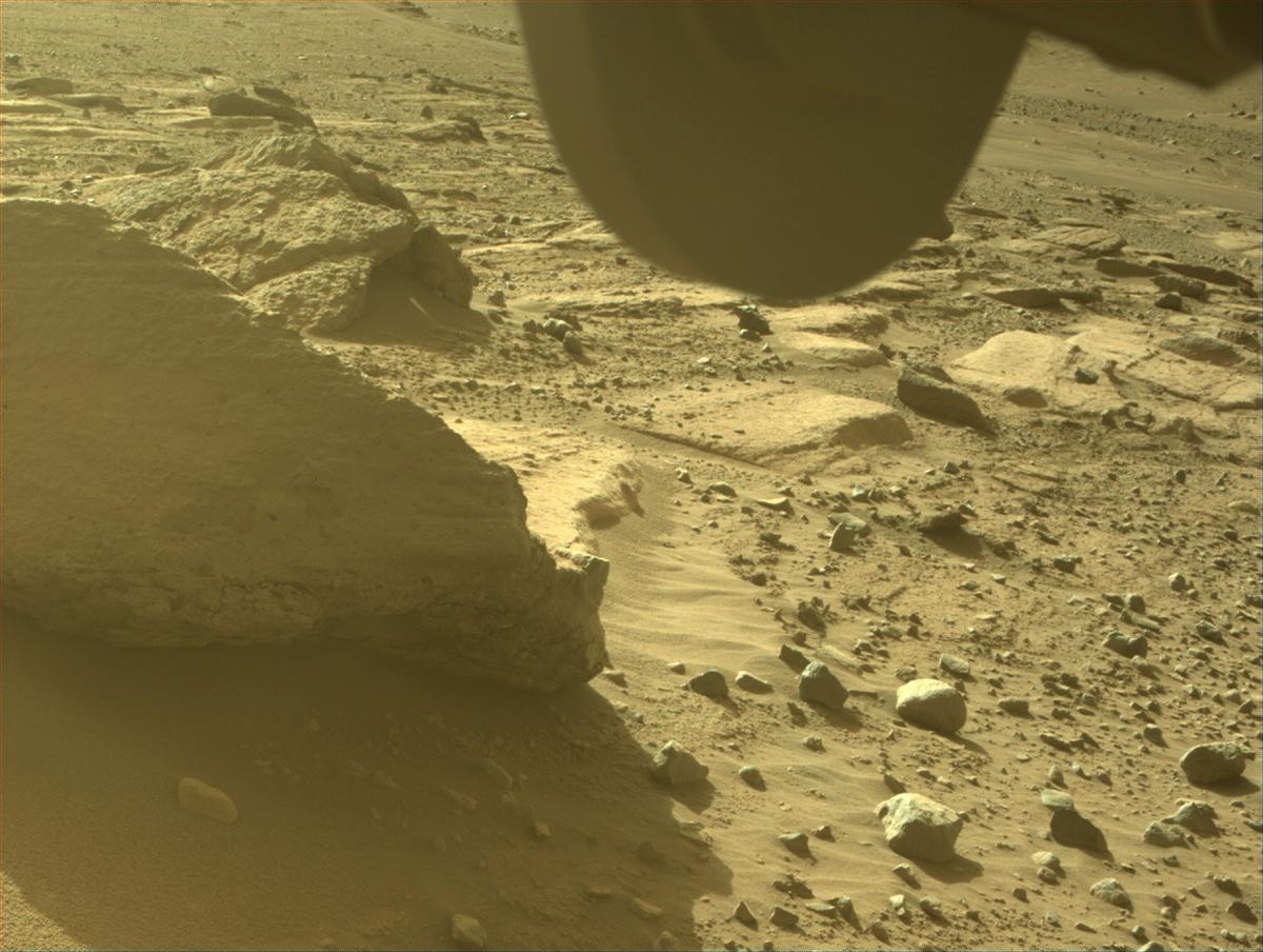This image was taken by FRONT_HAZCAM_RIGHT_A onboard NASA's Mars rover Perseverance on Sol 736