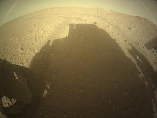 View image taken on Mars, Mars Perseverance Sol 736: Rear Left Hazard Avoidance Camera (Hazcam)