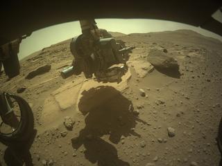View image taken on Mars, Mars Perseverance Sol 741: Front Left Hazard Avoidance Camera (Hazcam)