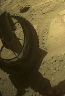 View image taken on Mars, Mars Perseverance Sol 742: Front Left Hazard Avoidance Camera (Hazcam)
