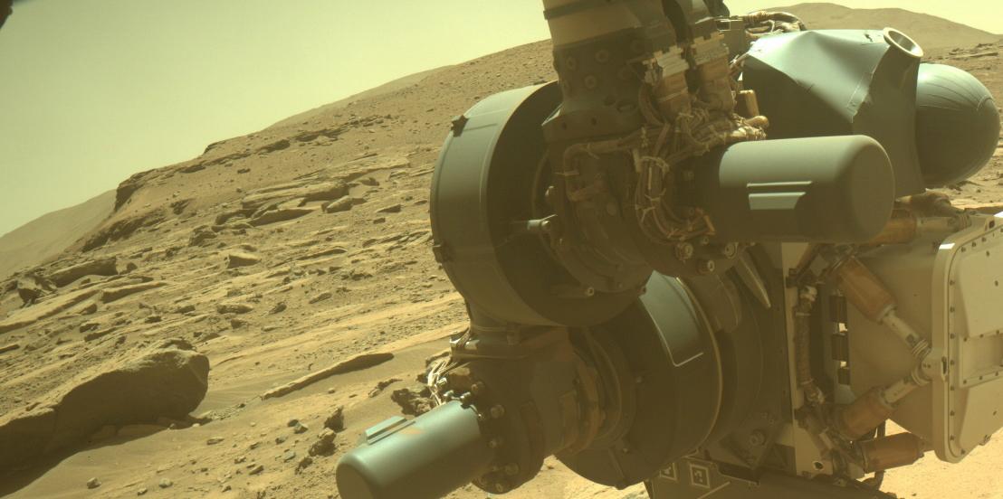 This image was taken by FRONT_HAZCAM_LEFT_A onboard NASA's Mars rover Perseverance on Sol 742