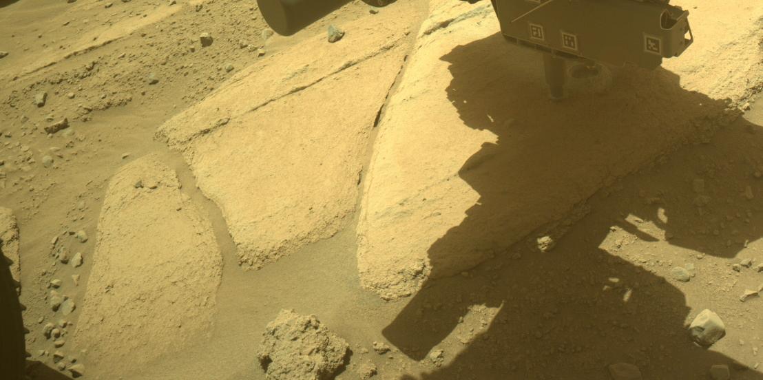 This image was taken by FRONT_HAZCAM_LEFT_A onboard NASA's Mars rover Perseverance on Sol 743